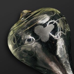 Hand Blown Hallow Clear Glass Decanter Stopper Etched Phallus Erotic Grapes 4”